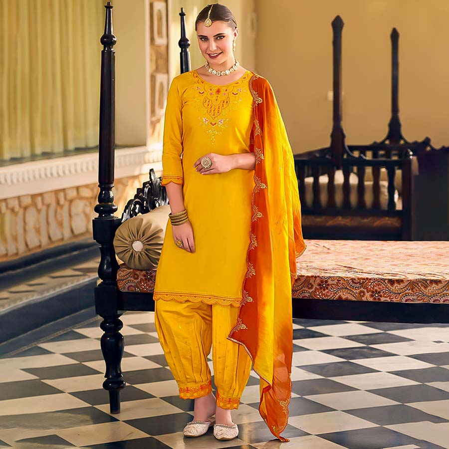 Yellow Muslin Casual Wear Kurti