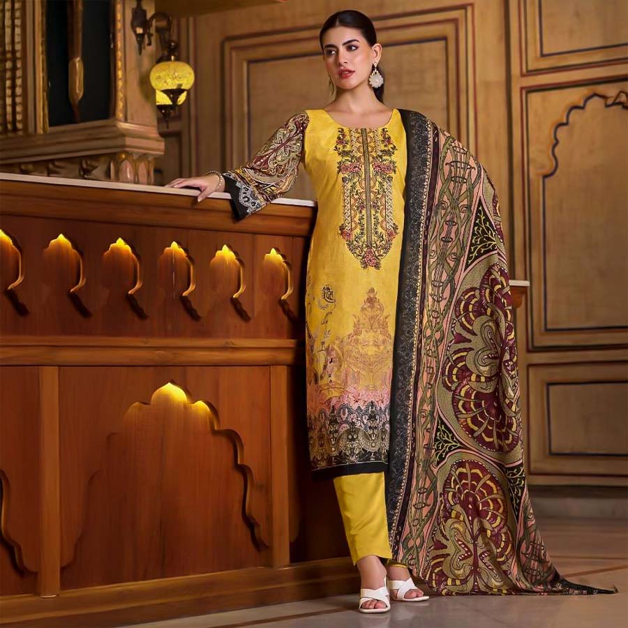 White  Cotton Printed Salwar Kameez