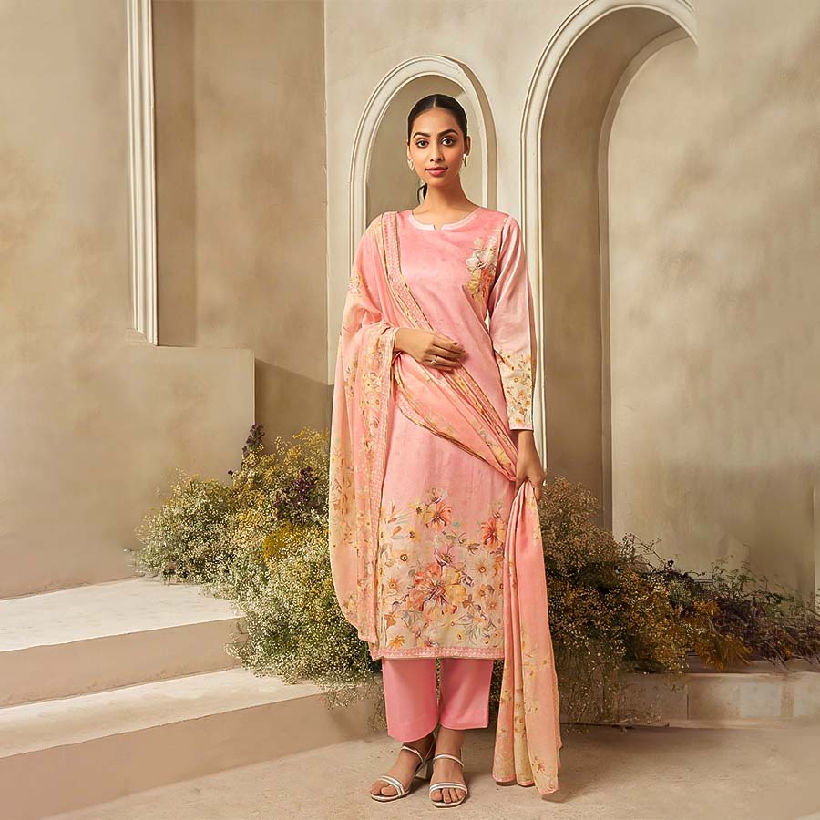 Pink Jam Satin Casual Wear Salwar Kameez