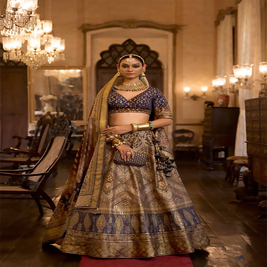 Multicolour SILK Partywear Lehenga