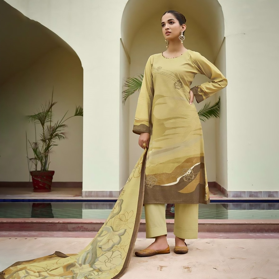 Yellow Silk Casual Suit