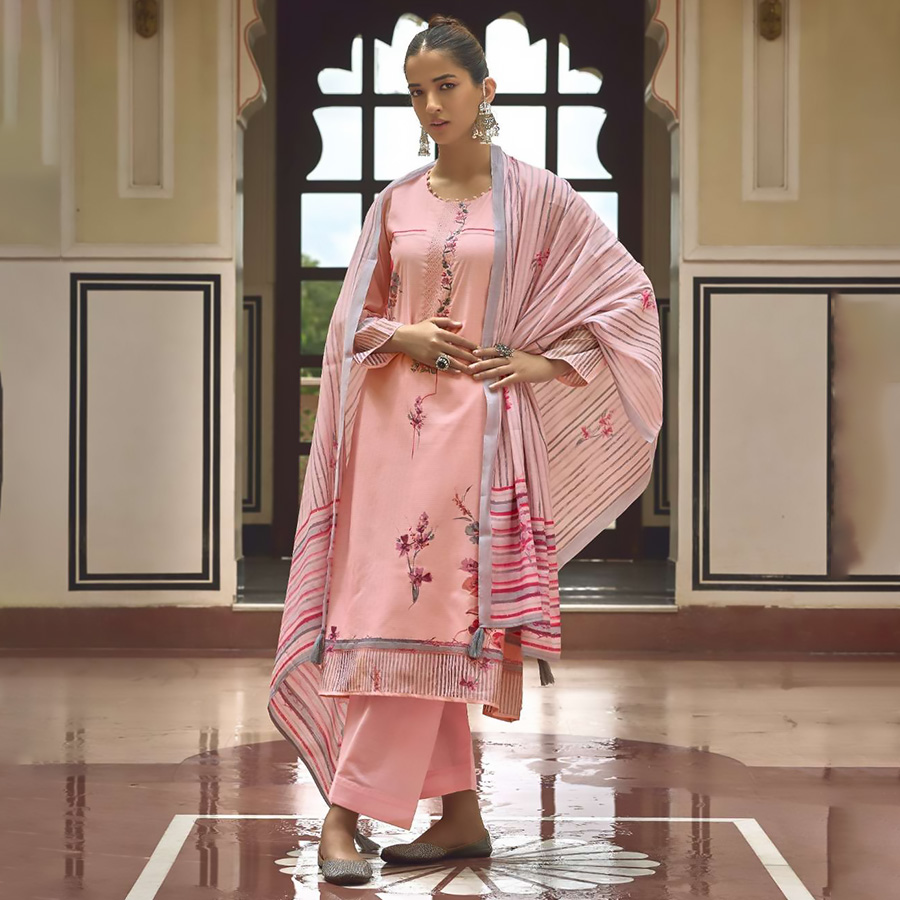 Pink Silk Casual Suit