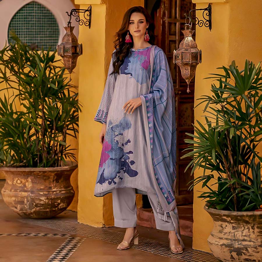 Purple Muslin Silk Casual Wear Salwar Kameez