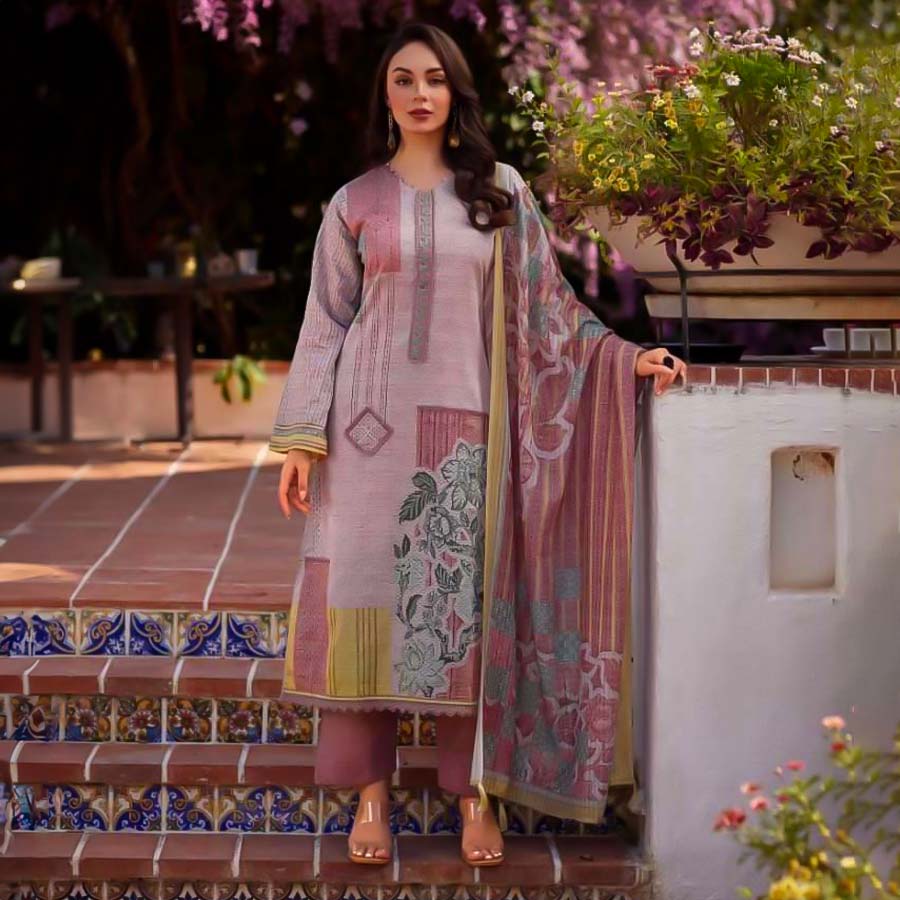 Pink  Jam Cotton Casual Wear Salwar Kameez