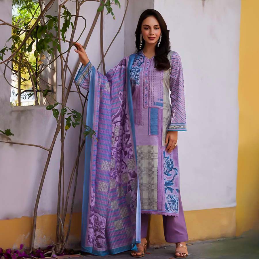 Purple  Jam Cotton Casual Wear Salwar Kameez