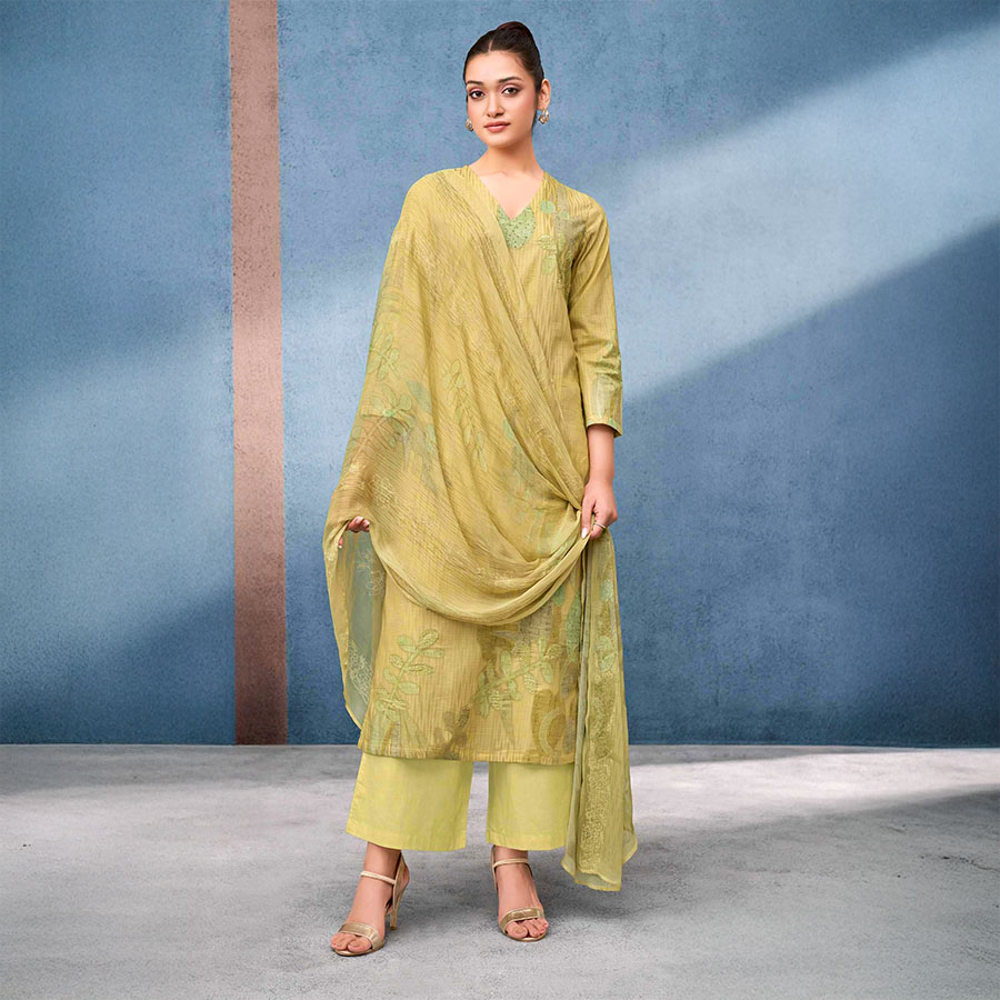Green  Cotton Lawn  Party Wear Salwar Kameez