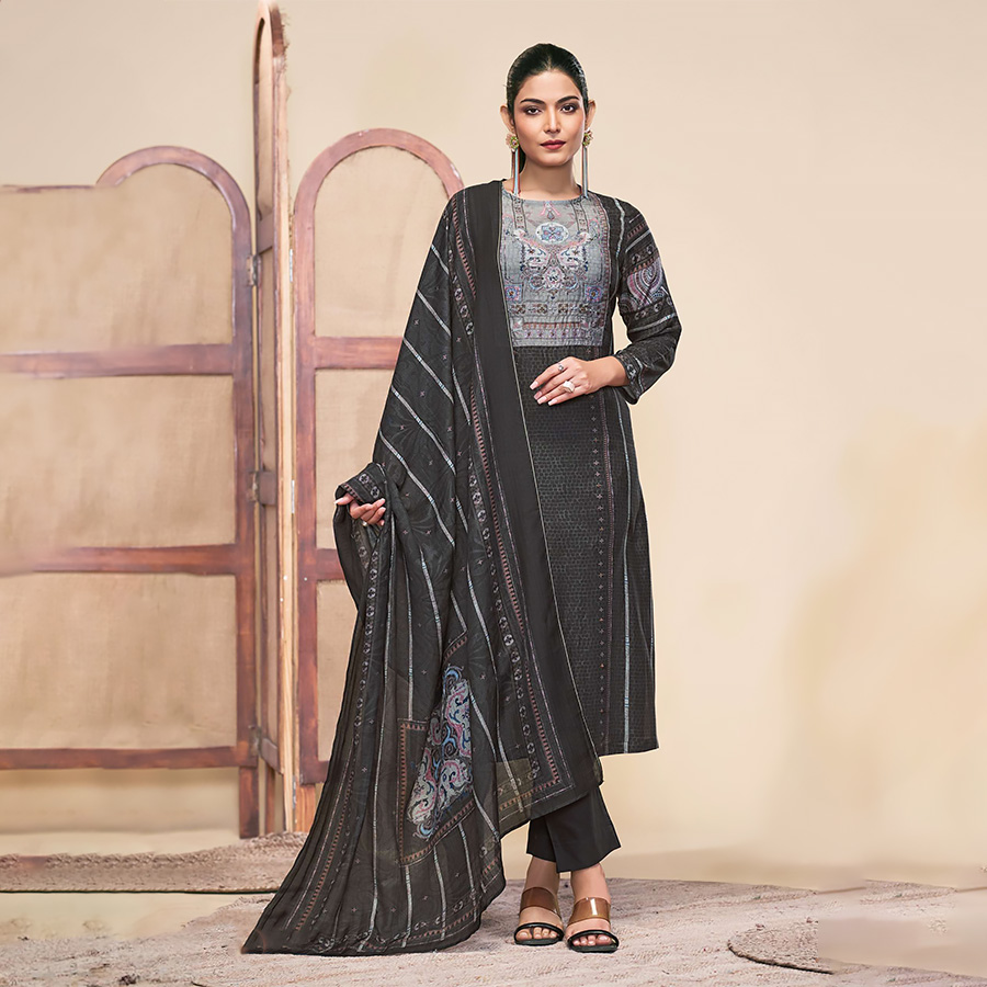 Black Silk Partywear Suit