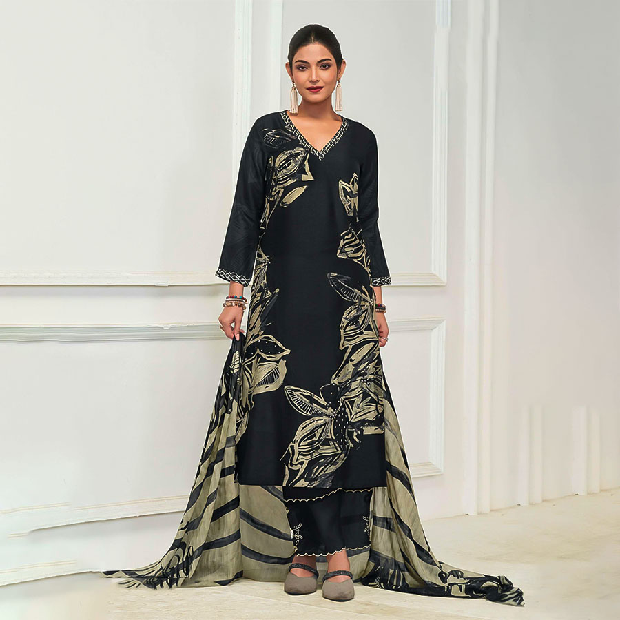 Black  Silk Designer Salwar Kameez