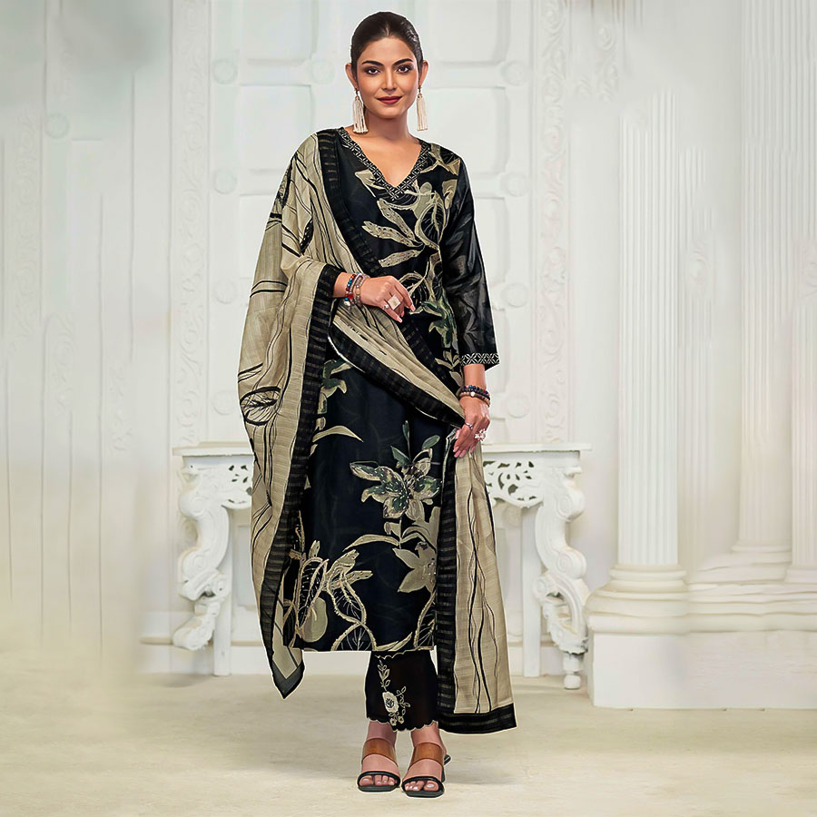 Black  Silk Designer Salwar Kameez