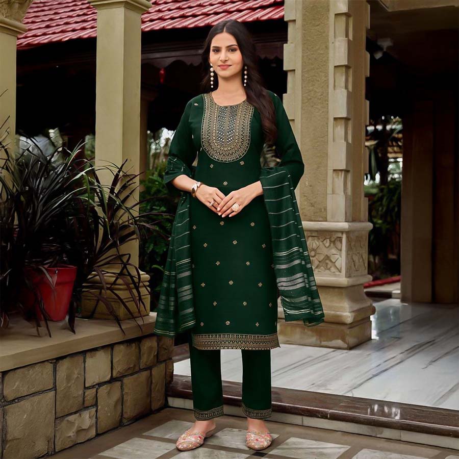 Green  Vertican  Casual Wear Salwar Kameez