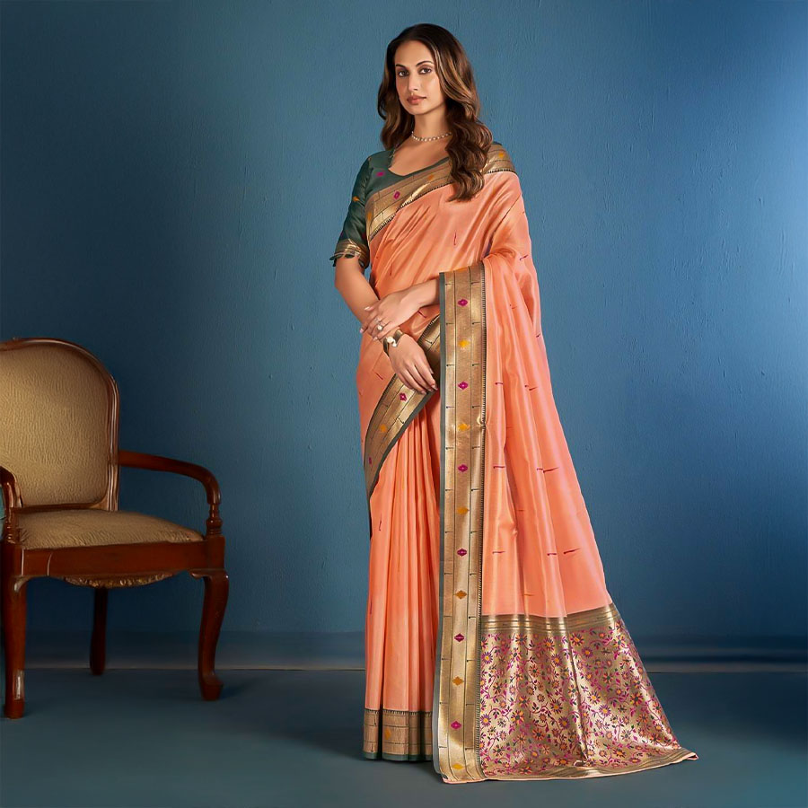 Pink  Tissue Casual Wear Saree