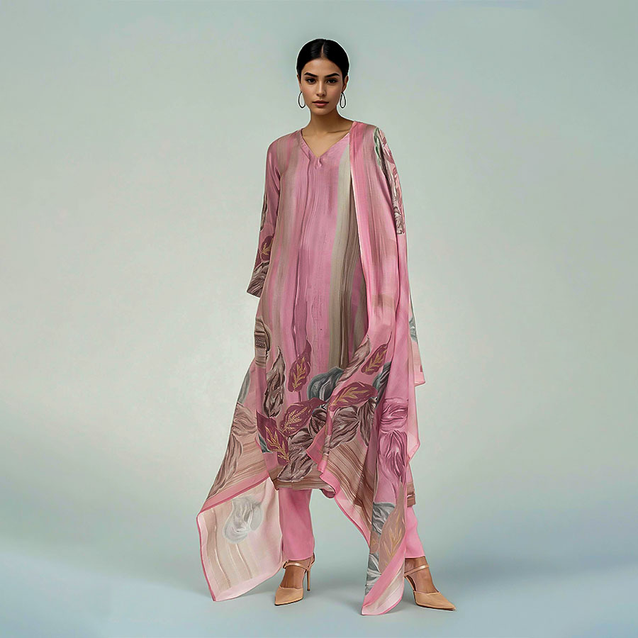 Pink Lawn Cotton Casual Wear Salwar Kameez