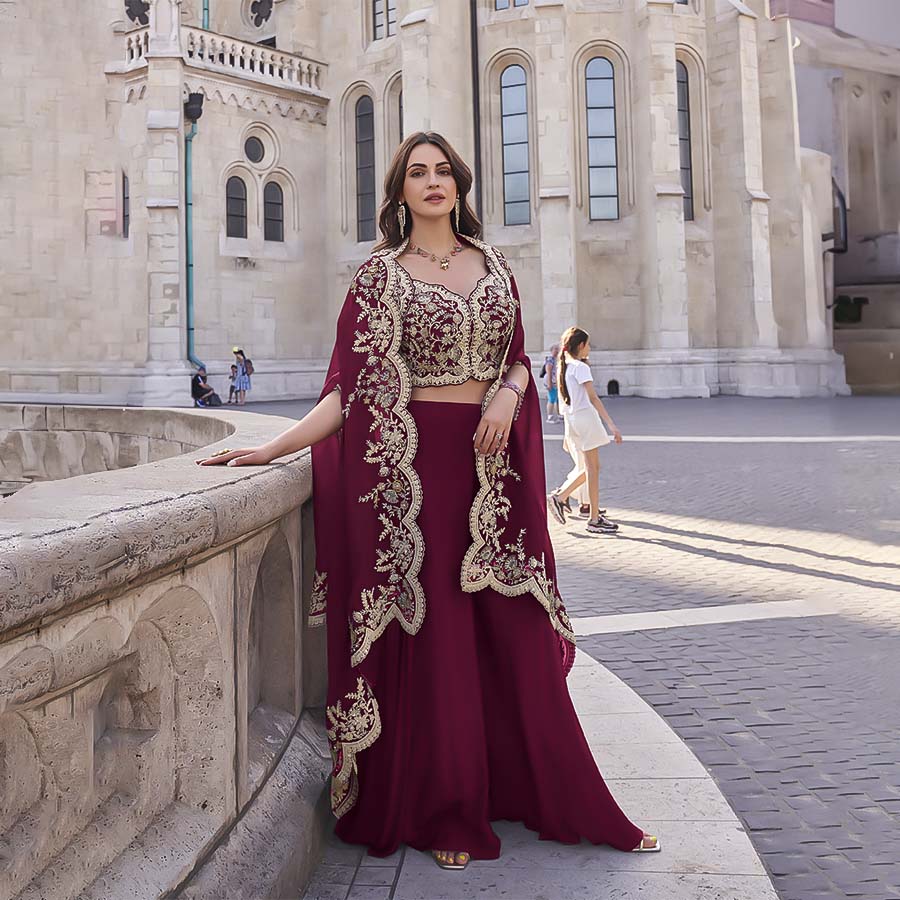 Red Silk Designer Lehenga