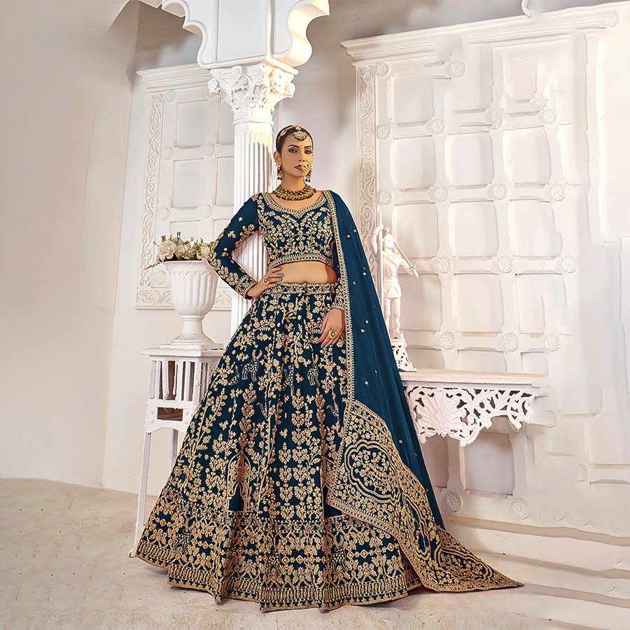 Blue Jimmy Choo Designer Lehenga