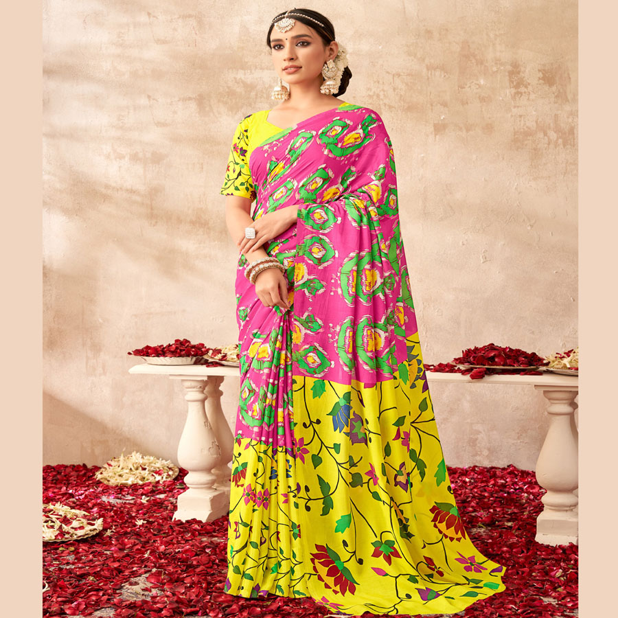 Multicolour  Viscose Casual Saree