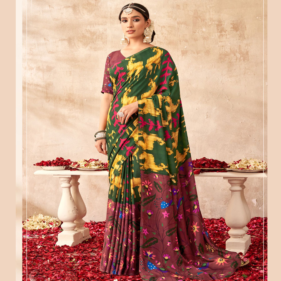 Multicolour  Viscose Casual Saree