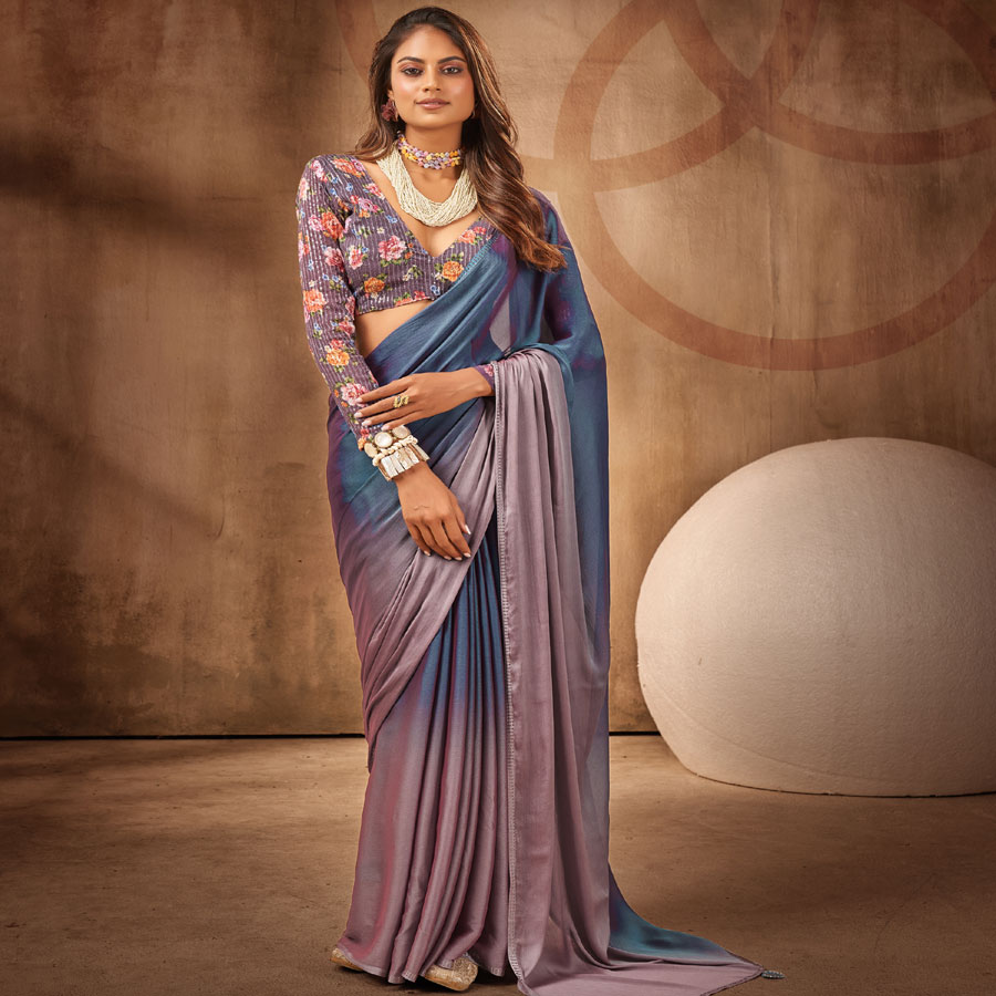 Multicolour Chiffon  Printed Saree