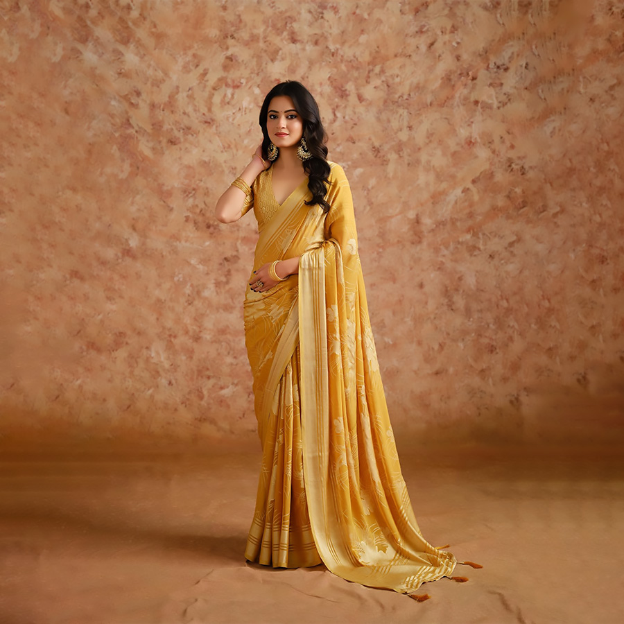 Yellow Moss Brasoo Casual Saree