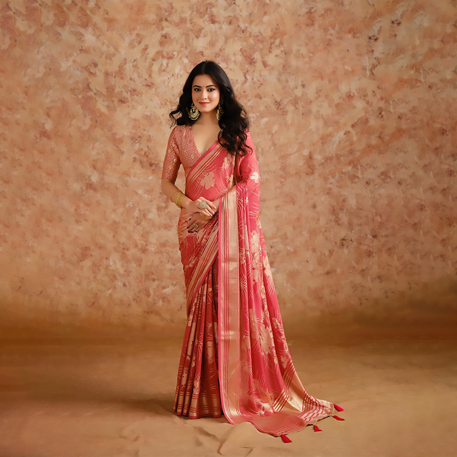 Pink Moss Brasoo Casual Saree