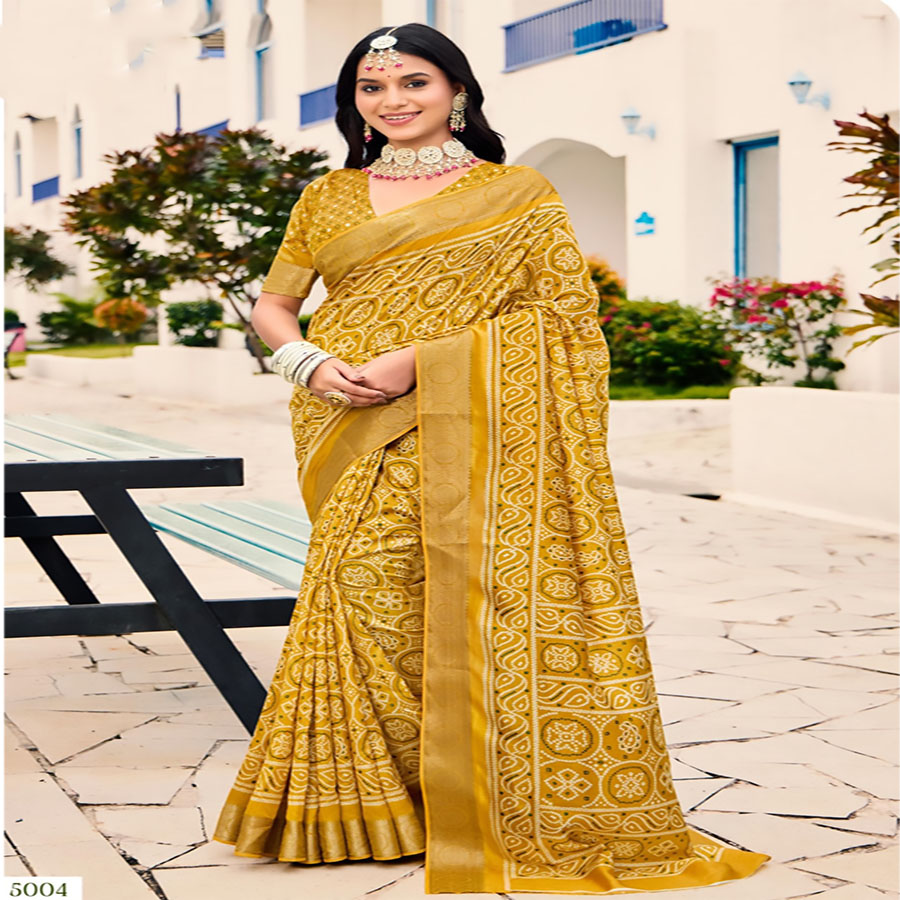 Yellow banarsi Partywear Saree