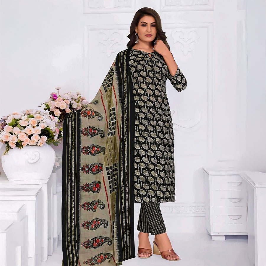 Green  Cotton Casual Wear Salwar Kameez