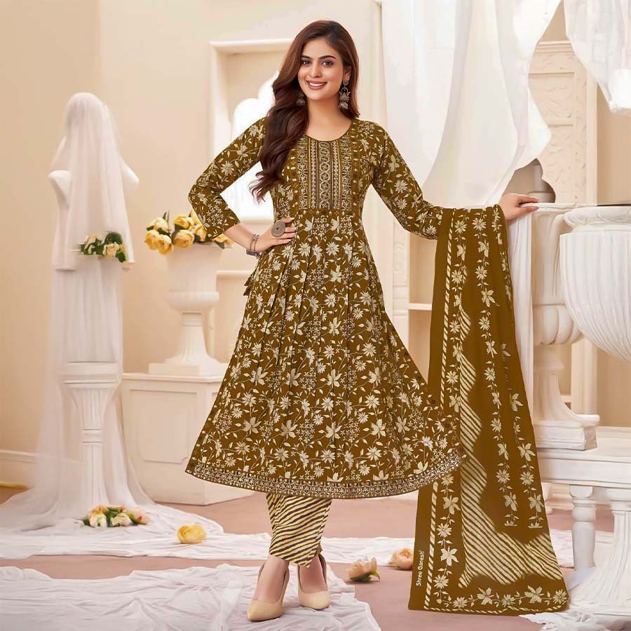 Green Cotton Casual Wear Salwar Kameez