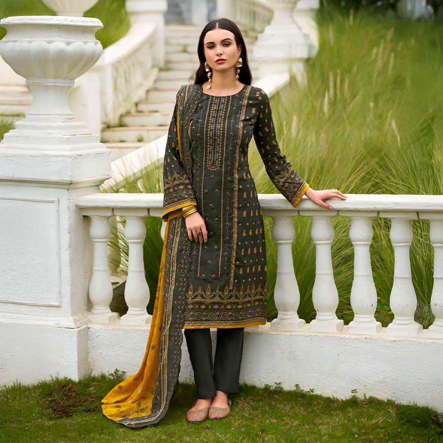 Green  Cotton Casual Wear Salwar Kameez