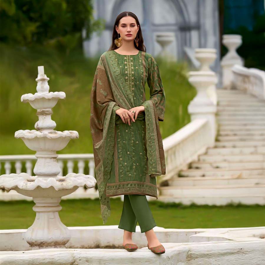 Green  Cotton Casual Wear Salwar Kameez
