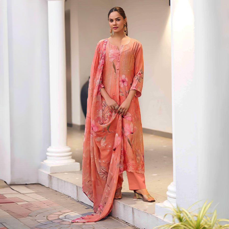 Pink  Georgette Party Wear Salwar Kameez