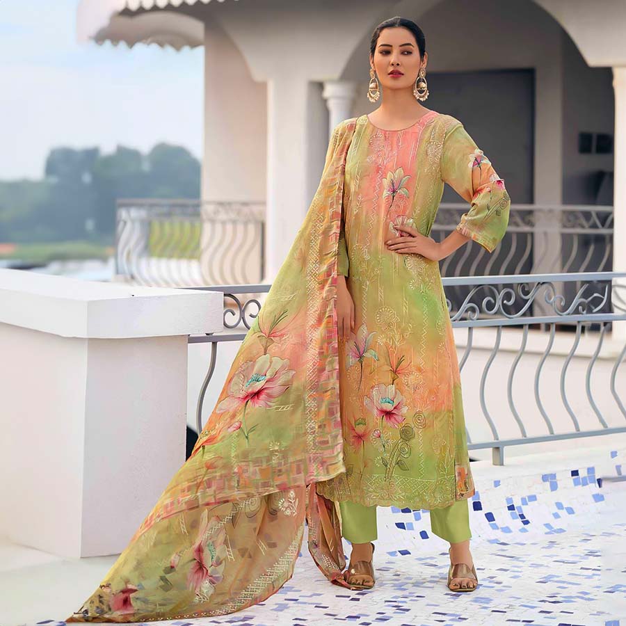 Green  Georgette Party Wear Salwar Kameez