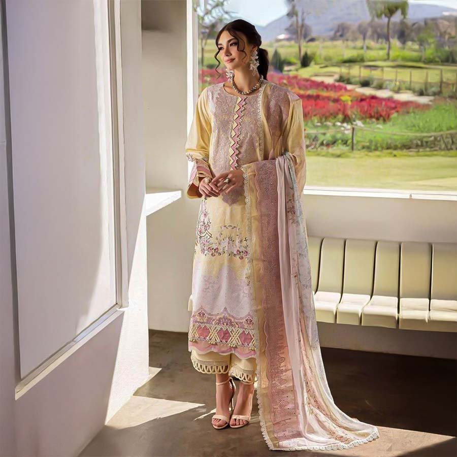 Yellow Cotton Casual Wear Salwar Kameez