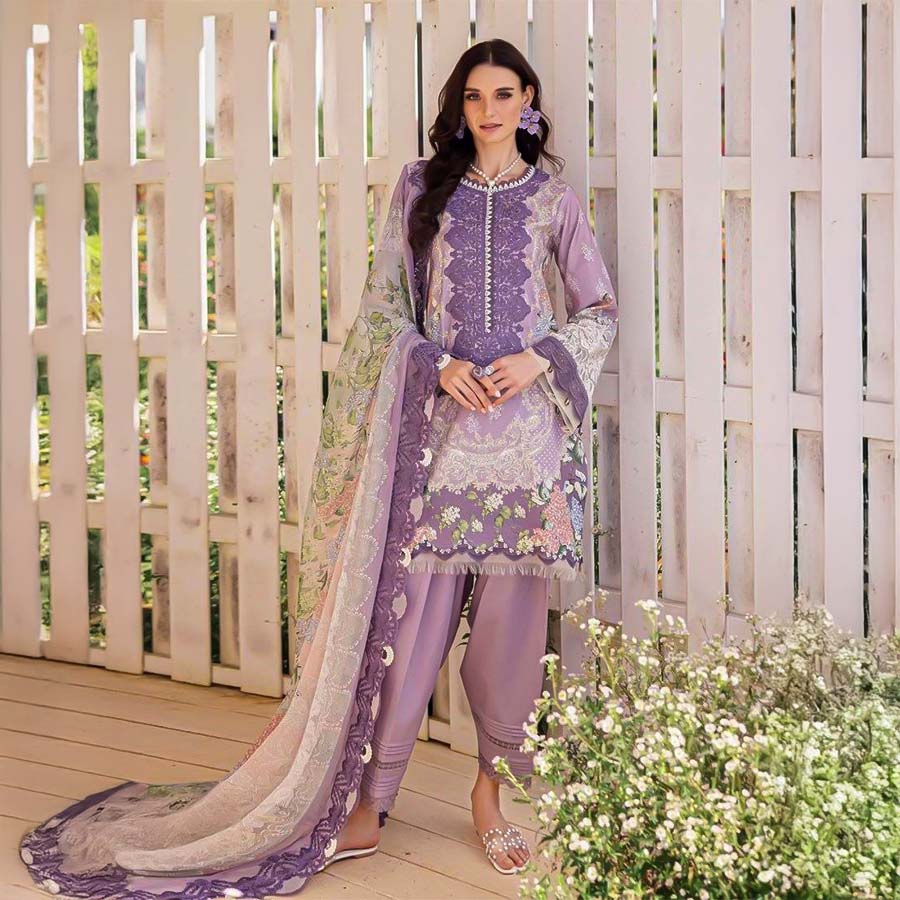 Purple Cotton Casual Wear Salwar Kameez
