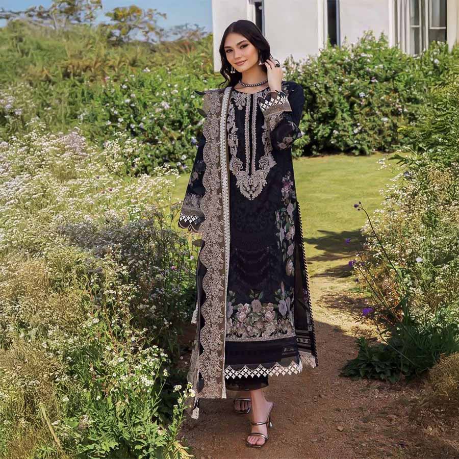 Black Cotton Casual Wear Salwar Kameez