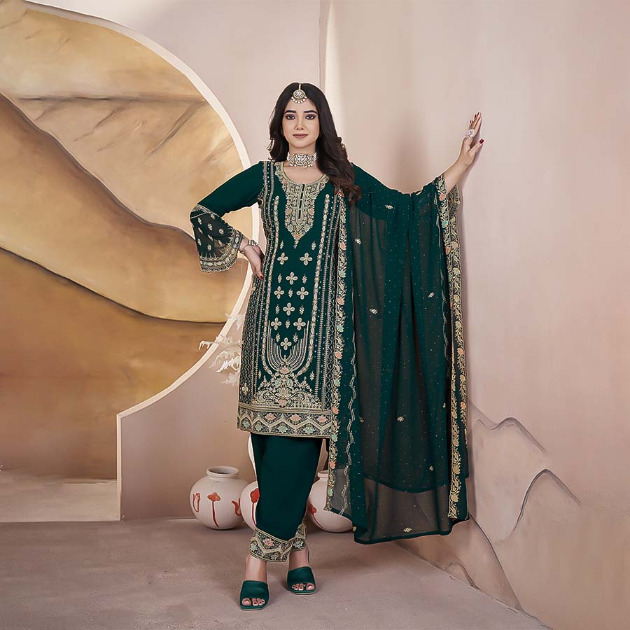 Green  Georgette Designer Salwar Kameez