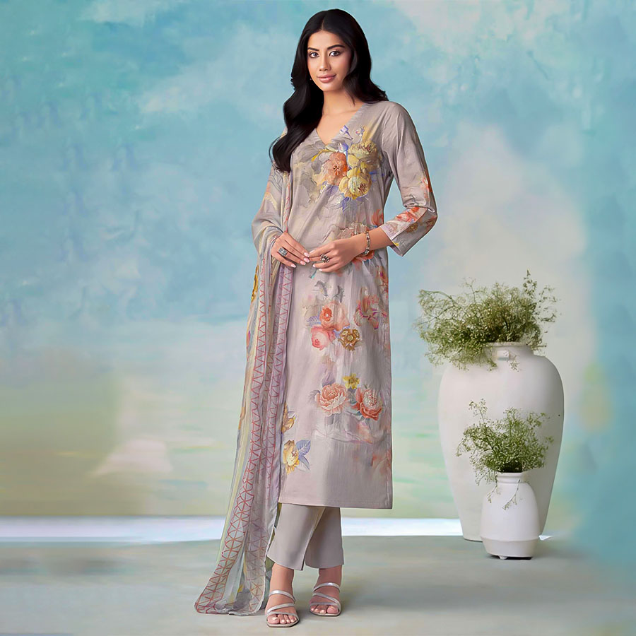 Purple Cotton Casual Wear Salwar Kameez