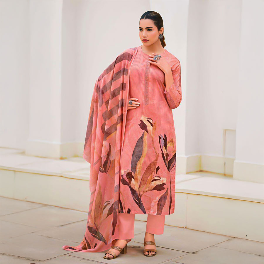 Pink  Lawn Cotton Casual Wear Salwar Kameez