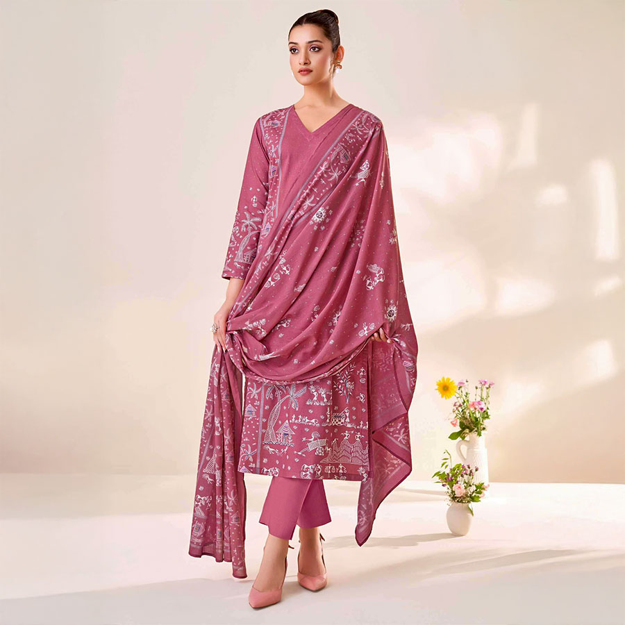 Pink  Cotton Lawn  Casual Wear Salwar Kameez