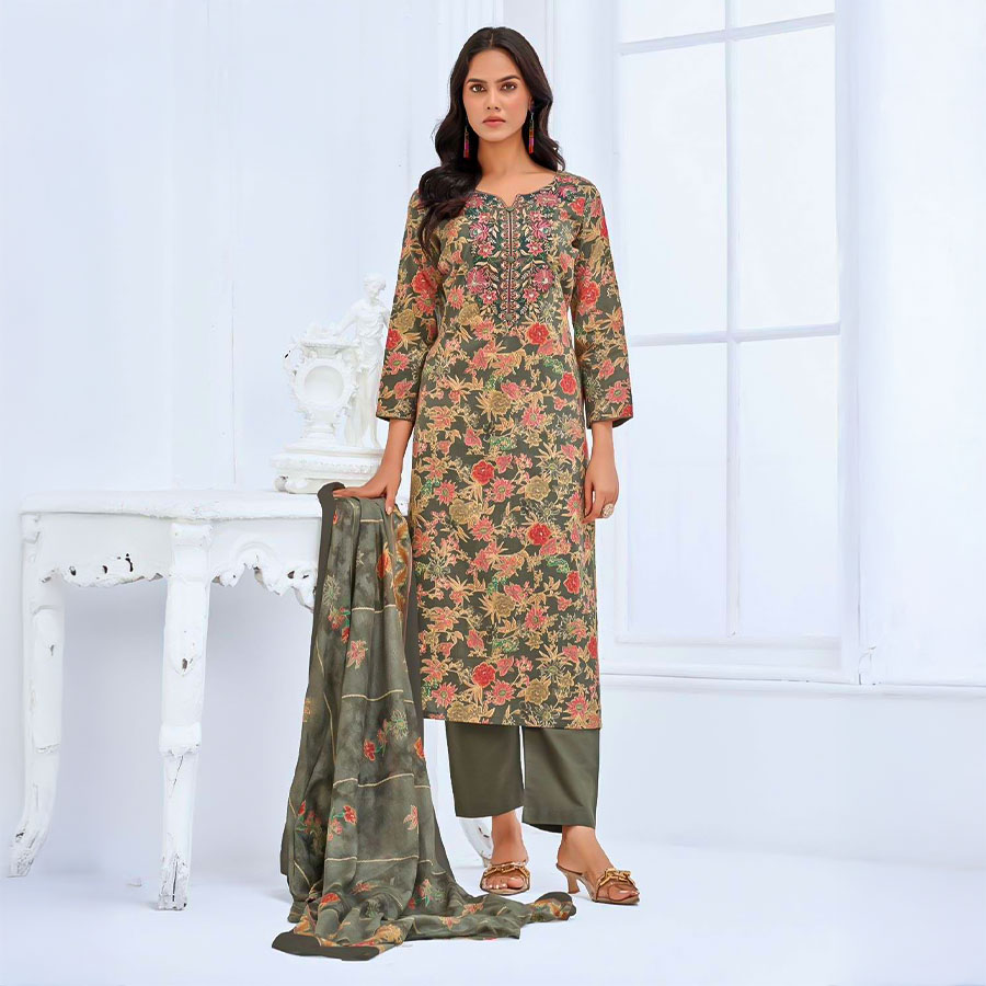Green  Cotton Casual Wear Salwar Kameez