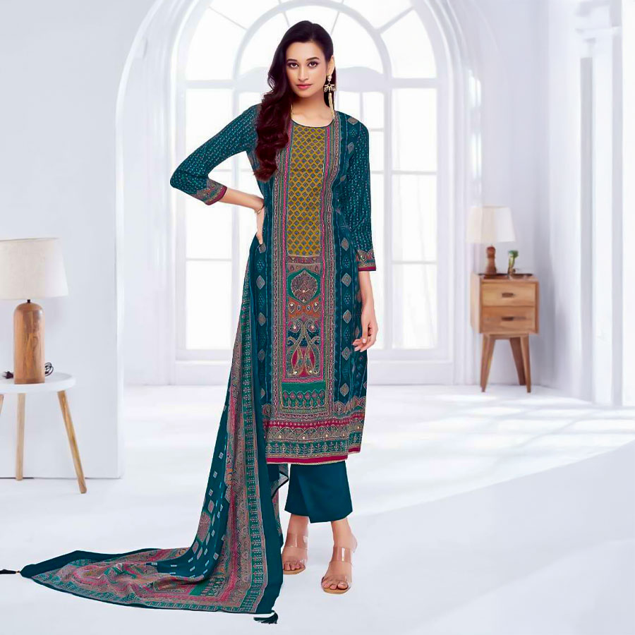 Blue  Modal  Casual Wear Salwar Kameez