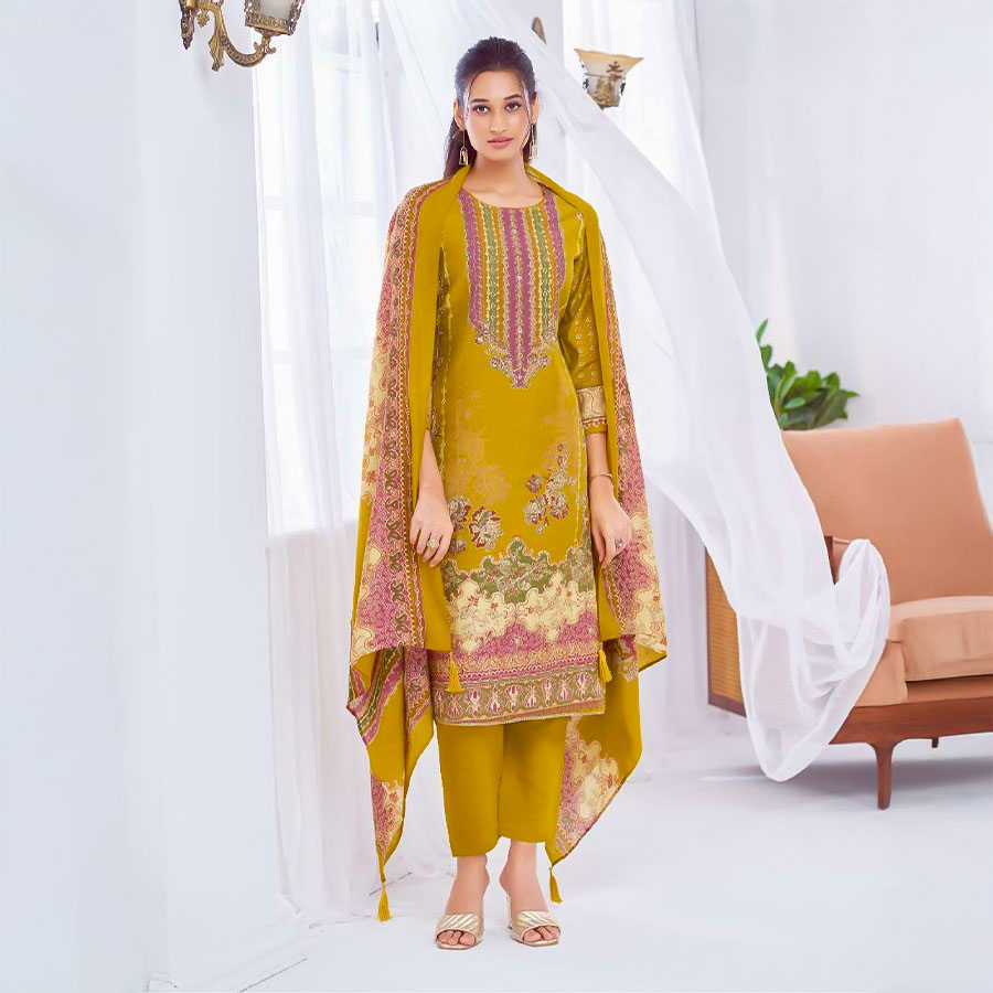 Yellow  Modal Casual Wear Salwar Kameez