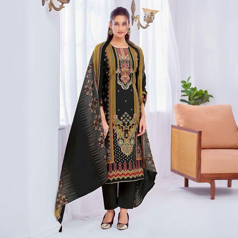 Black Modal Casual Wear Salwar Kameez
