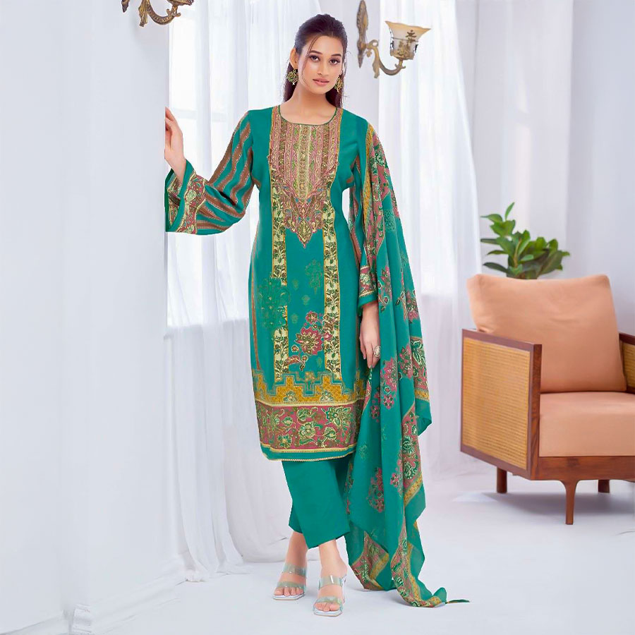 Green Modal Casual Wear Salwar Kameez