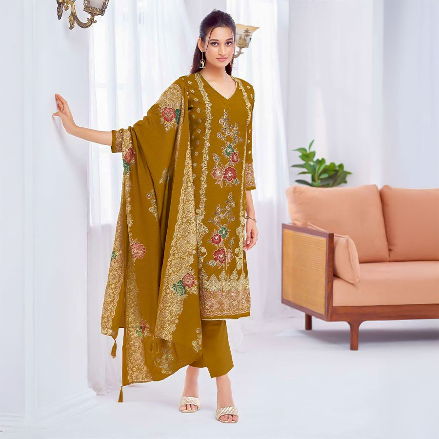 Yellow  Modal Casual Wear Salwar Kameez