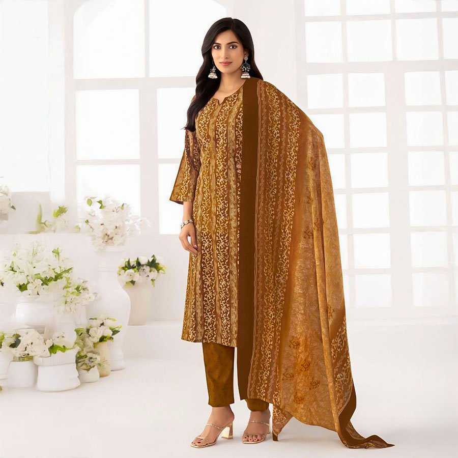 Yellow Cotton  Casual Wear Salwar Kameez