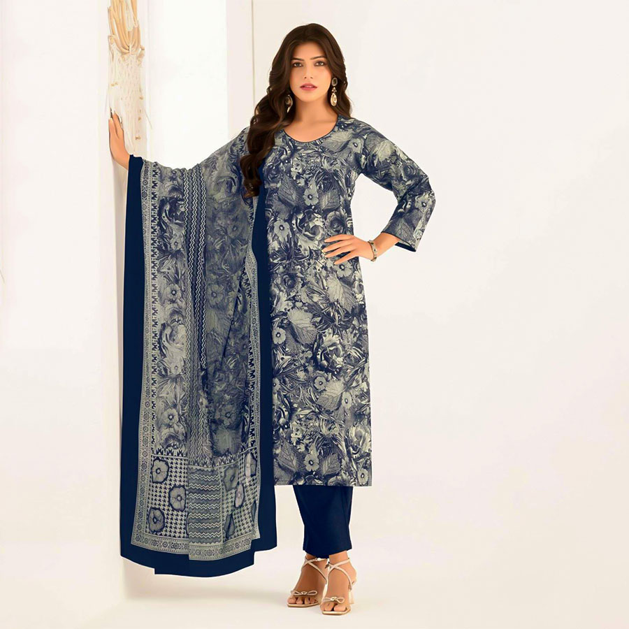 Blue Cotton  Casual Wear Salwar Kameez