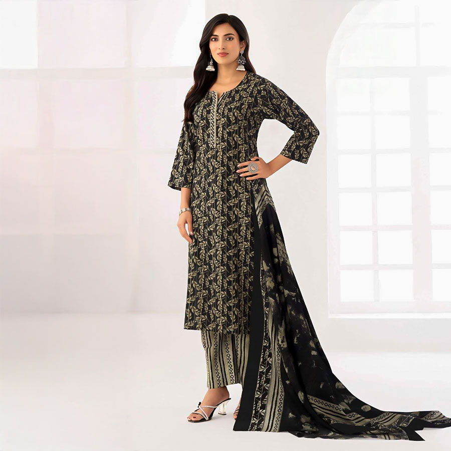 Black Cotton  Casual Wear Salwar Kameez