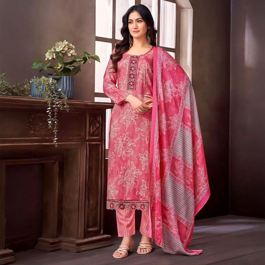 Pink  Rayon Capsule Printed Salwar Kameez