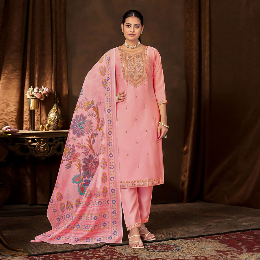 Pink Roman Casual Wear Salwar Kameez