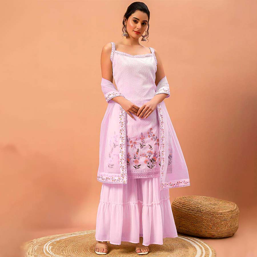 Pink Georgette Party Wear Salwar Kameez