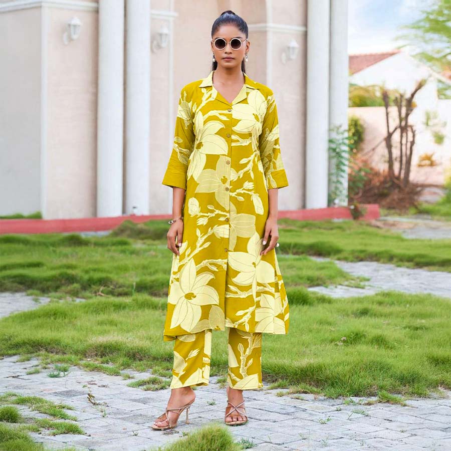 Green  Rayon Casual Wear Kurti